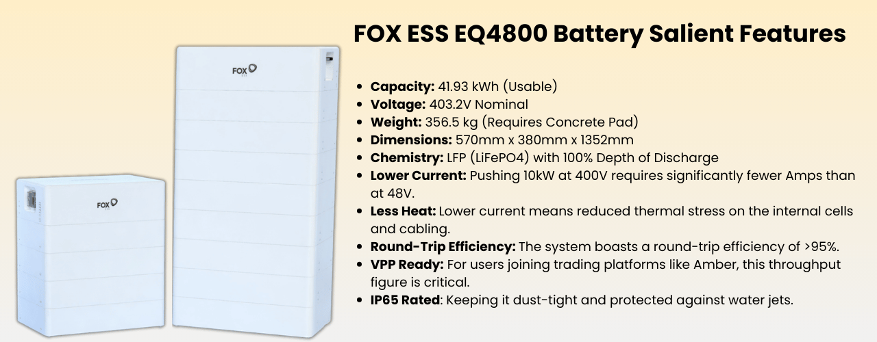 FOX ESS Battery Review - EQ4800 Salient Features - Opera Solar
