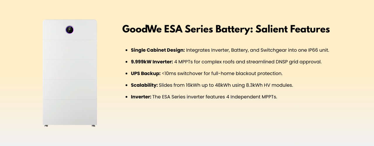 GoodWe Battery Price Australia: A High-Voltage Buyer’s Guide 1 Solar Battery GoodWe ESA Series Price Australia - Salient Features