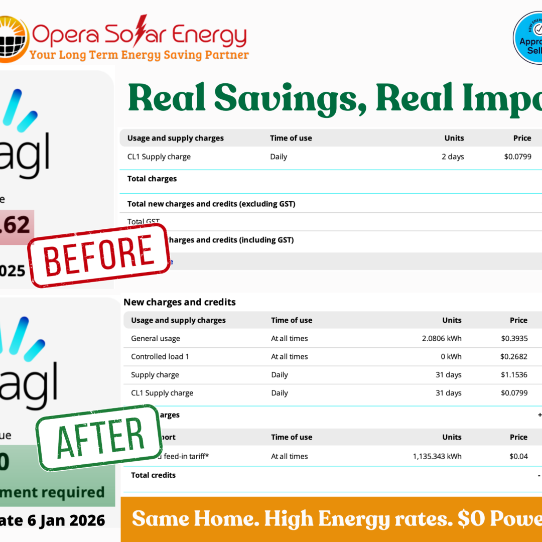 Solar and Battery System Middle Dural - Before and After Bills Showing Actual Savings - Opera Solar